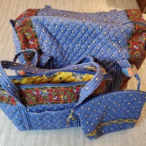 COPY - Classic Vintage French Blue Vera Bradley Travel Set
